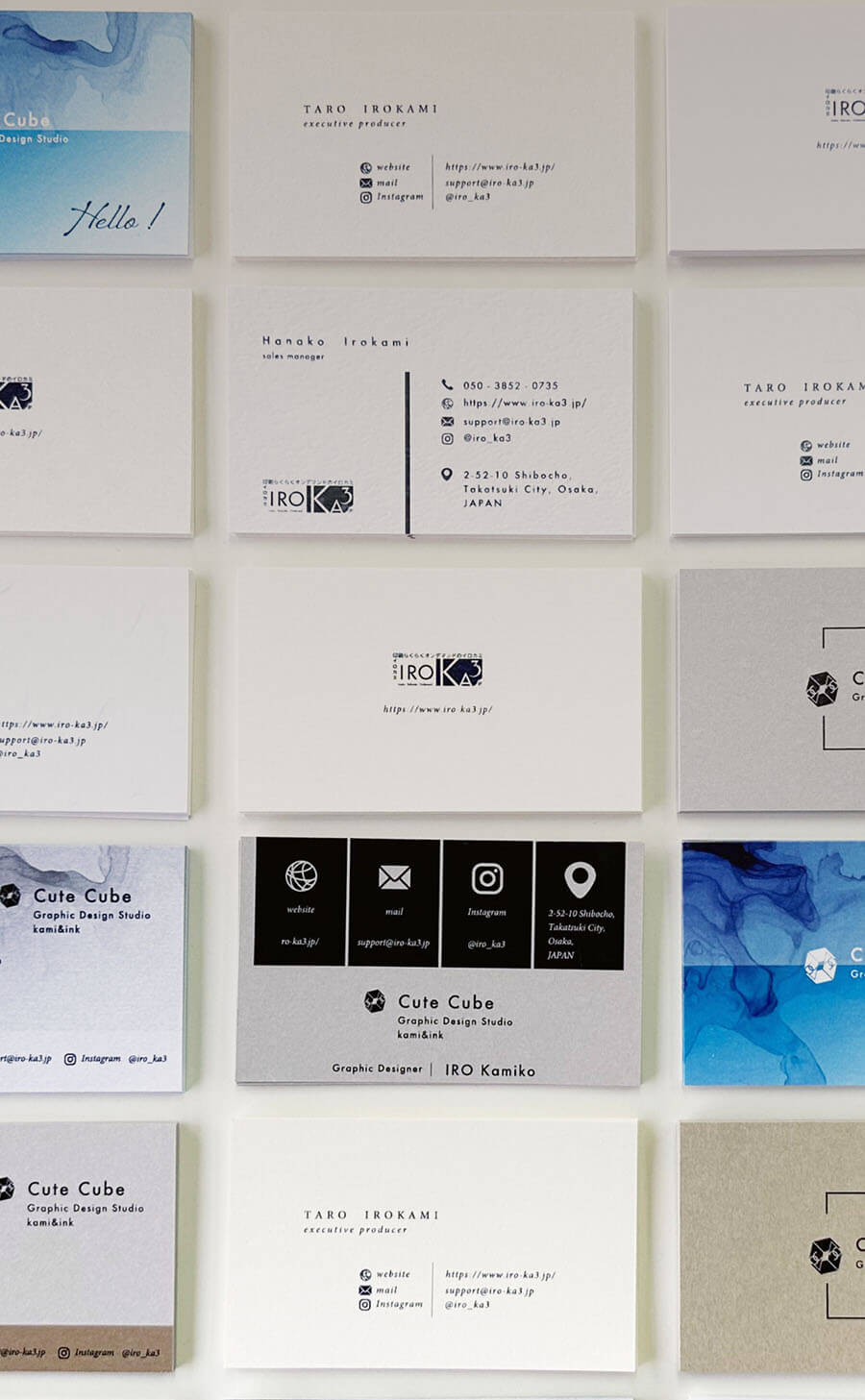 あたらしい名刺はイロんなカミで | 名刺印刷は印刷らくらくオンデマンドの「IRO-Ka3.jp」におまかせください！